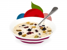 forest berry porridge - blueberries, oats, lingonberries, green raisins and cranberries forest berry porridge - blueberries, oats, lingonberries, green raisins and cranberries